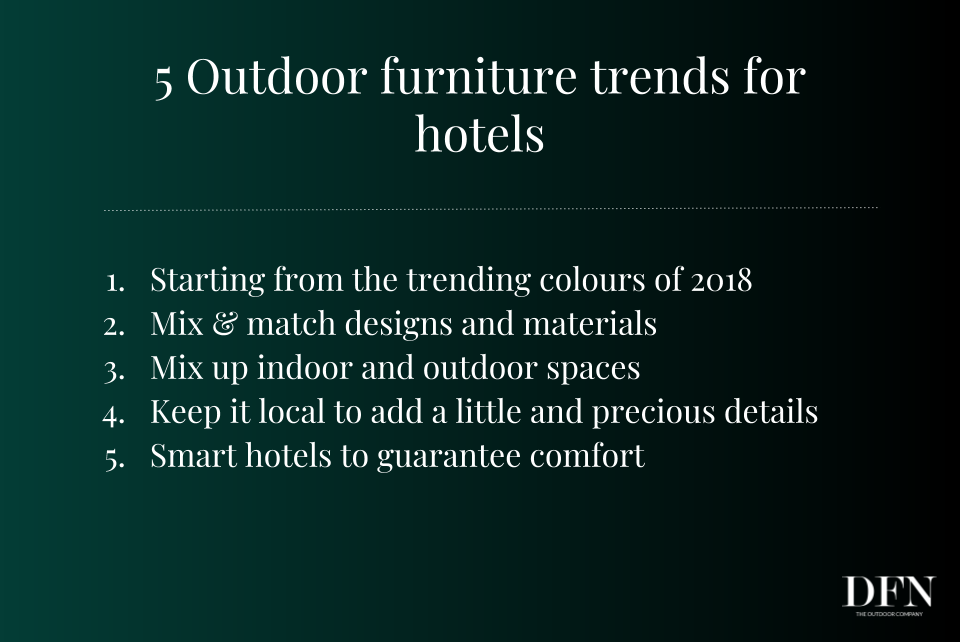 Outdoor furniture trends for hotels-list