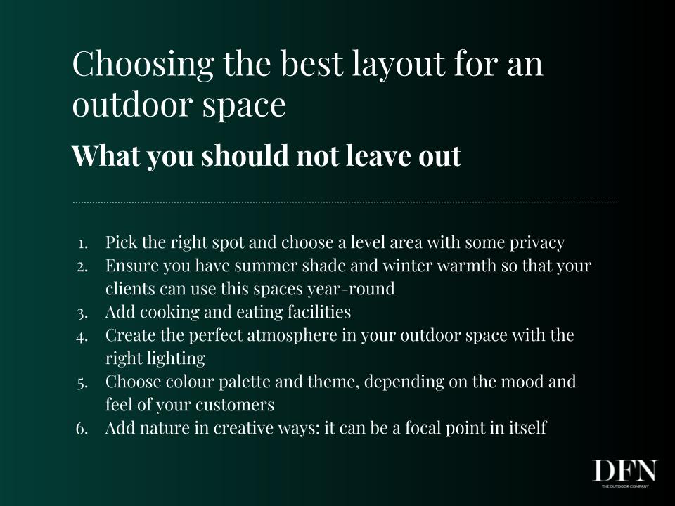 choosing the best layout for an outdoor space-tips