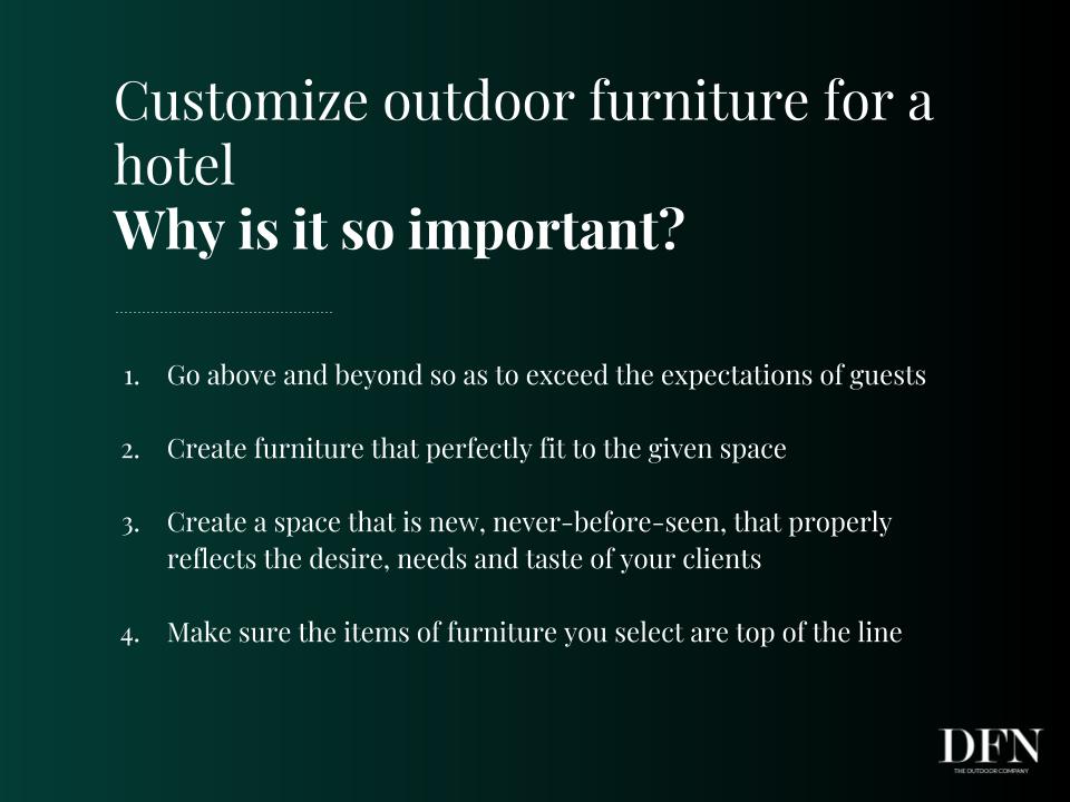 customize outdoor furniture for a hotel-data