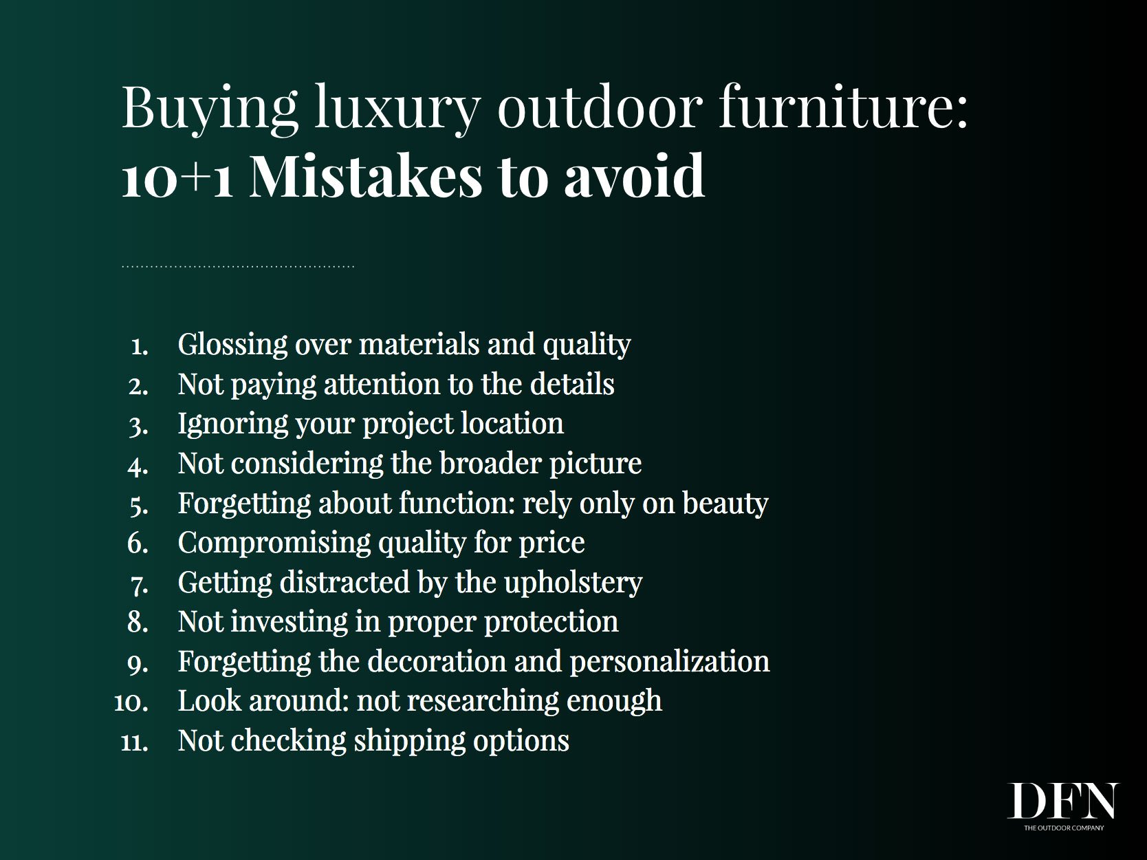 The luxury outdoor furniture buying guide for designers & architects