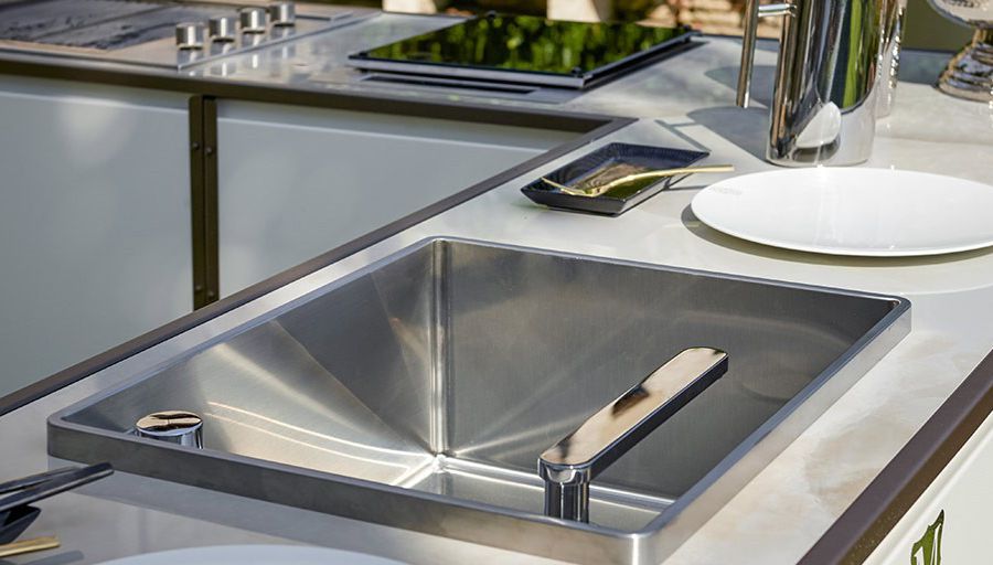 luxury outdoor kitchen sink